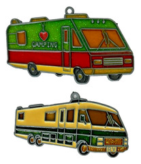 Sun Catcher I Love Camping camper RV Multi Color Glitter Set 2 Resin