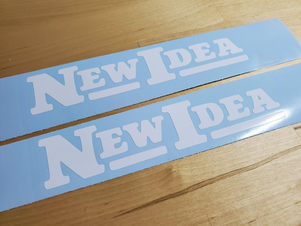 new idea tractor farm Decals Stickers Gloss white 8″ (2) Fast USA