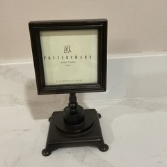 Pottery Barn Easel Picture Frame 4”x4” Photo Dark Bronze Metal
