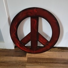 Large 18″ Tin Peace Symbol / Sign Wall Hanging