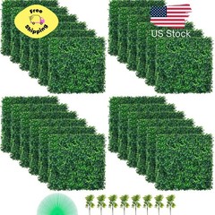 24-Pack 20×20-Inch Artificial Boxwood Hedge Wall Panels, 1.6-Inch Thickness