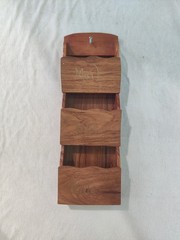 VTG Wood Wall Mail Holder Bills Pocket Shelf 3 Slots Granny Organization O’Neill