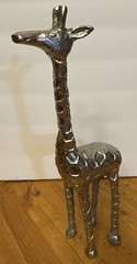 Cast Aluminum Giraffe Sculpture Statue 13 1/2 Inch High.