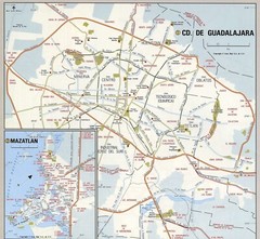 GUADALAJARA MEXICO ROAD MAP GLOSSY POSTER PICTURE PHOTO PRINT BANNER 11478
