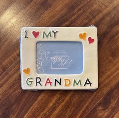 I Love My Grandma Picture Frame 3.5×2.5in Colorful Hearts Gift Grandmother