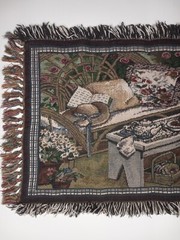 Living Room Tapestry Throw Double Weave 20″x32″ Unknown Artist