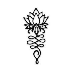 Lotus Flower Wall Decor – Black Metal Yoga Wall Art with Lotus Design, Spirit…