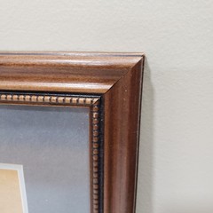 Wood Picture Frame 12×16 Traditional Beaded Liner Blue Mat Gallery Wall Decor