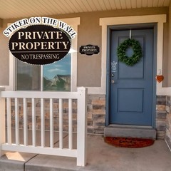 2-Pack No Trespassing Signs, 11.8 X 6.7 Inches, Private Property Decorative Sign