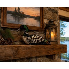 Vintage Handmade Common Loon Doorstop / Weighted Folk Art Shelf Sitter