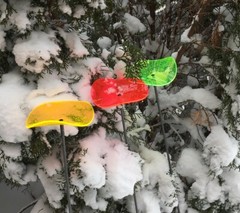 Cazador-del-sol suncatcher-24″ Tall 6″ Petal- Set of (3) Red, Green, Yellow