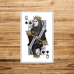 Gothic Queen of Spades Vinyl Sticker – Edgy Poker Card Decal for Gamers #2246