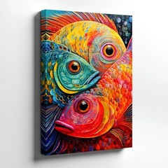 Wall Art Colorful Tropical Fish Canvas Print Abstract Ocean Marine Home Decor