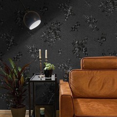Trendy Black Floral Wallpaper Easy Installation for Instant Room Upgrade