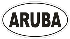 ARUBA Oval Bumper Sticker or Helmet Sticker D2145 Country Euro oval