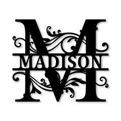 Personalized Monogram Metal Sign, Family Name Wall Decor Gift