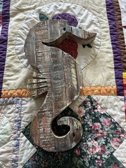 Coastal Style Seahorse Wall Art Reclaimed Wood Rustic Distressed Nautical 15”