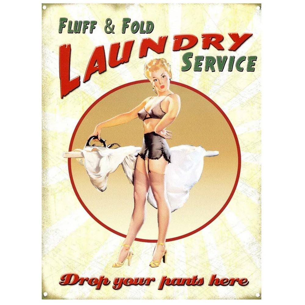 Metal Tin Sign Plaque Pinup Girls Wall Decoration Vintage Art 8×12