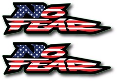 2X NO FEAR USA DECAL STICKER 3M USA MADE TRUCK VEHICLE CAR LOGO WALL WINDOW