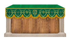 Altar Superfrontal Adorned with intricate embroidered trims – Church Parament