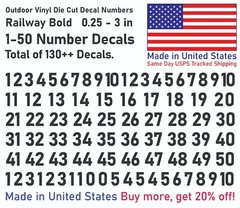 1 – 50 Consecutive Vinyl Decal Numbers – Mailbox, Wall, Address, Locker Stickers