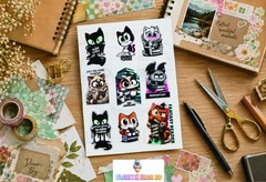 8 Pack Bookish Cat Sticker Sheet – Fantasy Reader / Romantasy / TBR Overlord