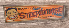 Antique Style Coney Island STEEPLECHASE Advertising Home Decor Sign 6×24