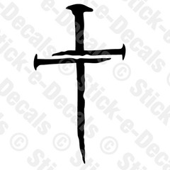 CROSS OF NAILS Vinyl Decal Sticker Jesus Christ Christian Religious God Lord