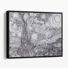 Starry Night Sketch by Van Gogh Impressionist Canvas Wall Art Print