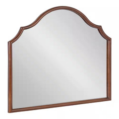 Leanna Walnut Brown 32 In. W X 27 In. H Arch Wood Framed Mirror