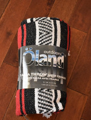 Oland Outdoors Falsa Throw Handwoven 51 x 75” HEAVY Blk, Wht, Red New Mexico