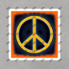 Vibrant Peace Sign Vinyl Sticker Colorful Decal for Laptops, Water #773482