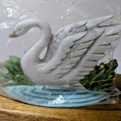 Cast Metal Swan Doorstop Windsor Collection New Old Stock Heavy 2lb 10oz 9″x6″