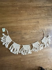 The Spring Shop Cream Macrame Fringe Wall Hanging Garland 48” NEW