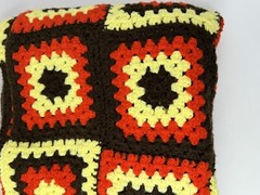 VTG Granny Square Multicolor Brown Twin/Full Bedspread Blanket Afghan 80″x55″