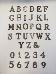 Metal Letters and Numbers 1 inch long Roman Font price per letter*