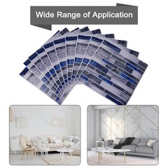 Easy Installation 3D Tile Stickers Waterproof Kitchen Bathroom Decor (10Pcs)