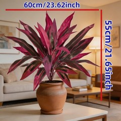 2PC UV Resistant Artificial Boston Fern & Dragon’s Blood Tree, Home Garden Decor