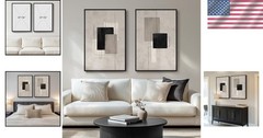 Contemporary 24×36 In Framed Abstract Art Set – Stunning Wall Decor for Any Room