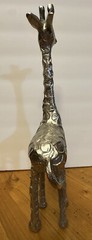 Cast Aluminum Giraffe Sculpture Statue 13 1/2 Inch High.