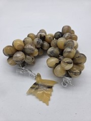 VTG 2 Clusters of Banded Onyx Grapes ~ MCM Stone Fruit Stem Multicolor