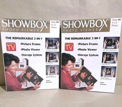 SHOWBOX PHOTO VIEWER 3-in-1 Picture Frame Holds 40 4″X6″ Photos Lot 2 Charcoal