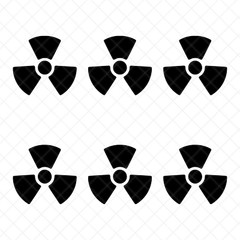 Set of 6 Radioactive Symbol Vinyl Decals | Hazard Warning Stickers