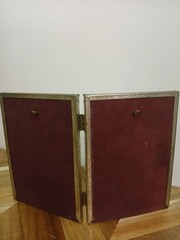Ornate Hinged Double Picture Frame 5 X 7 Silver Tone Wedding Elegant Vtg