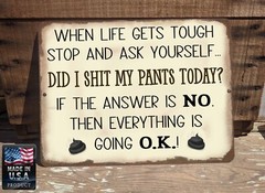 Did I Sh*% My Pants Today Funny 9″X12″ Metal Door Wreath Wall Sign Plaque