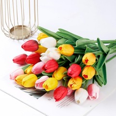 Multi-Color Artificial Tulips Set – 15 Realistic PU Flowers for All Occasions
