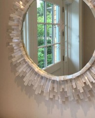 Selenite Stone Sunbrust Wall Mirror, Stunning Crystal Healing Mirror Wedding Dec