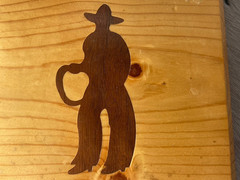 Western Plaque 7 x 6.75 in Cowboy Inlay Wooden Beveled Edge Decor Crafts