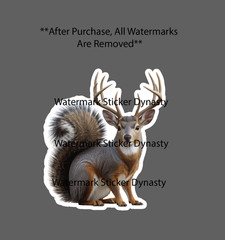 Squirrel Sticker Waterproof Decal Buck Head Deer Hunting Outdoor Funny Gift NEW