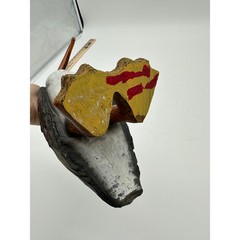 Pelican Figurine Coastal Nautical Hand Painted Rustic Decor White Brown 13in